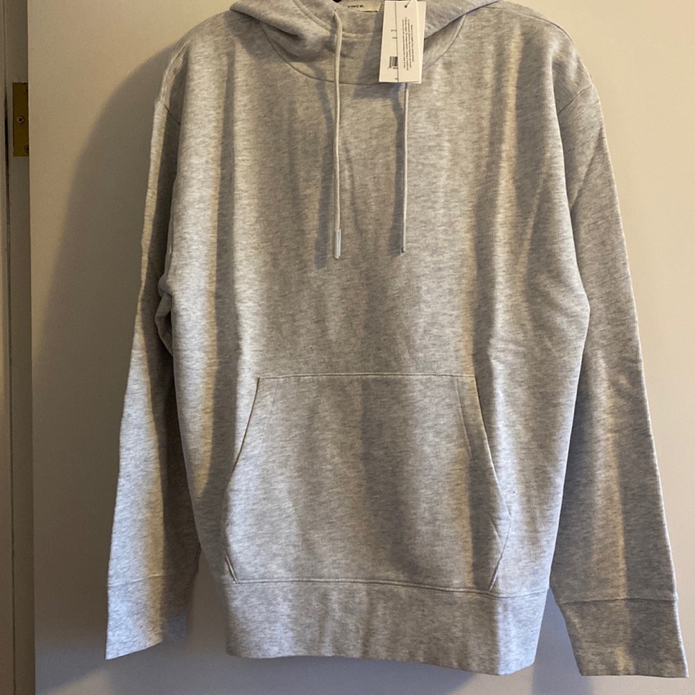 VINCE WOMEN’S ESSENTIAL HOODIE.  Light Heather gray.    NWT